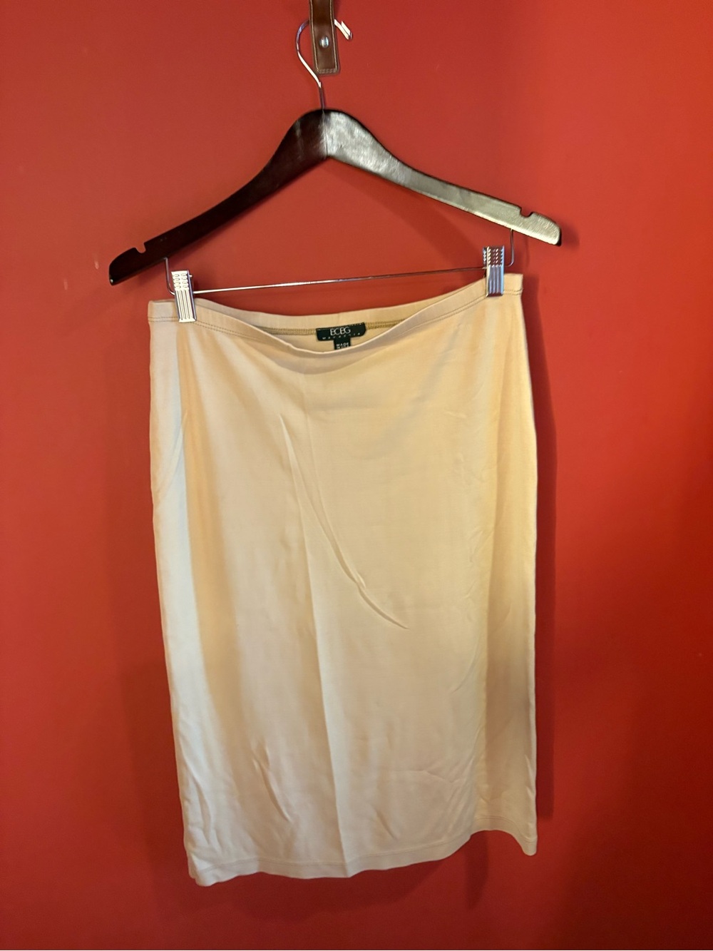 BCBGMAXAZRIA Cream Pencil Skirt Knee Length Minimalist Career